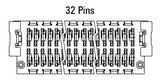 Dimensiuni Zero8 Plug drept, 32 de pini