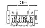 Dimensiuni Zero8 Socket cotit, 12 pini