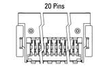 Dimensiuni Zero8 Socket cotit cu 20 de pini