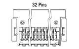 Dimensiuni Zero8 Socket cotit, 32 de pini