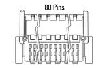 Dimensiuni conector Zero8 cotit cu 80 de pini